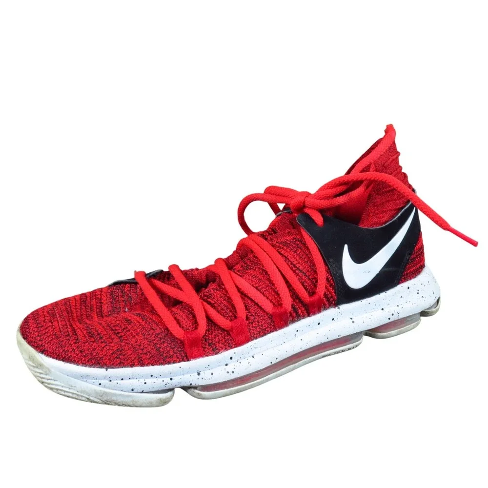 Nike KD 10 Mens Basketball Shoes Size 10.5‎ Athletic Red Black Speckled Midsole
